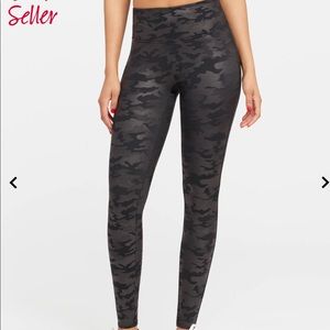 Faux leather matte black Spanx leggings